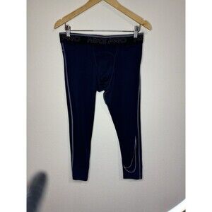 Nike Pro Dri-FIT Men's 3/4 Training Tights Size XL Navy Blue Athletic